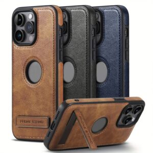 PU leather case for iPhone 12 to 16 Pro Max main