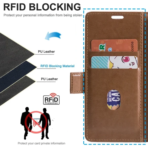 Magnetic PU Leather Flip Wallet Case with Wireless Charging – For iPhone 11 to 16 Pro Max