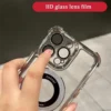 Luxury Plating PC Magnetic With Metal Holder Case Shockproof Airbag 3